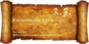Kacsovszky Zita névjegykártya